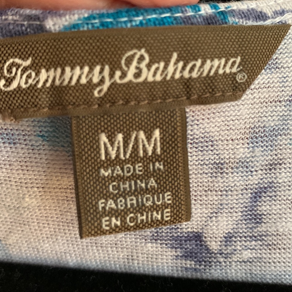 Tommy Bahama Blue Sleeveless Palm Linen Wrap Sun Dress NWOT MED - Picture 9 of 11